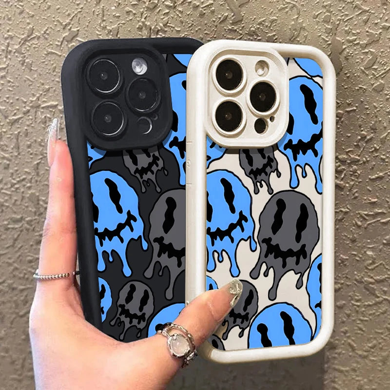 Geister-Skelett-gemusterte TPU-Softhülle für iPhone 15 16 14 Pro Max 13 12 11 Pro Max 16e stoßfeste Stoßstange Silikon-Telefonabdeckung