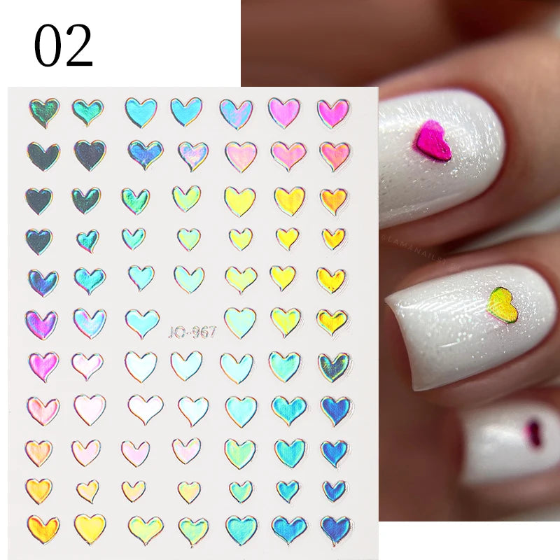 1PCS Schwarz Weiß Schmetterling Laser Nagel Aufkleber Y2K Nail art Dekoration Abstrakte Linien Bronzing Blumen Aufkleber Für Nägel