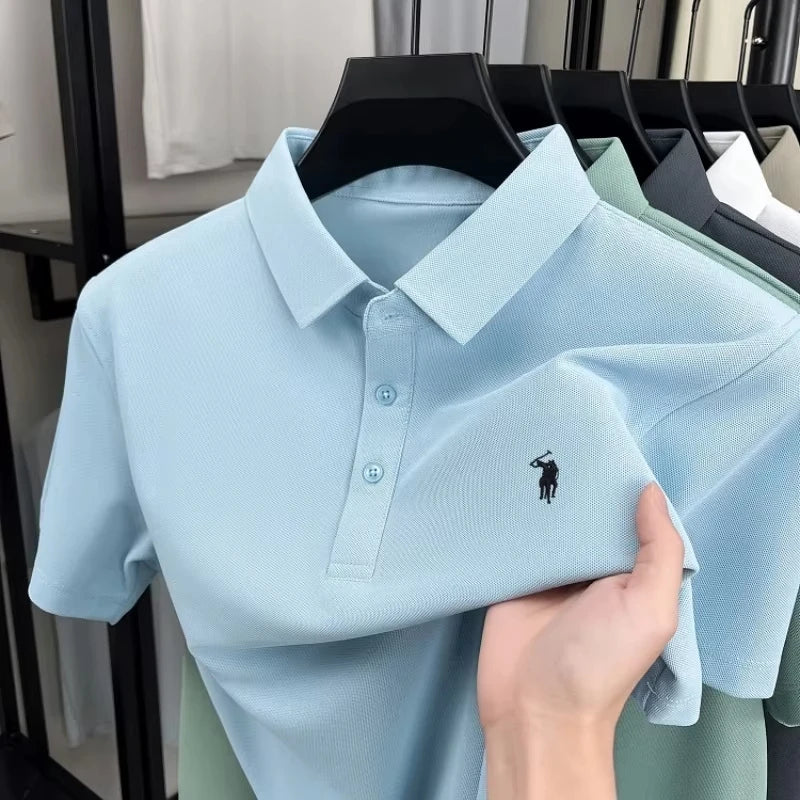 2026 Neues Luxus-Herren-Poloshirt mit Pony-Stickerei – Hochwertiges besticktes Kragen-Kurzarm-Freizeit-Sommer-T-Shirt