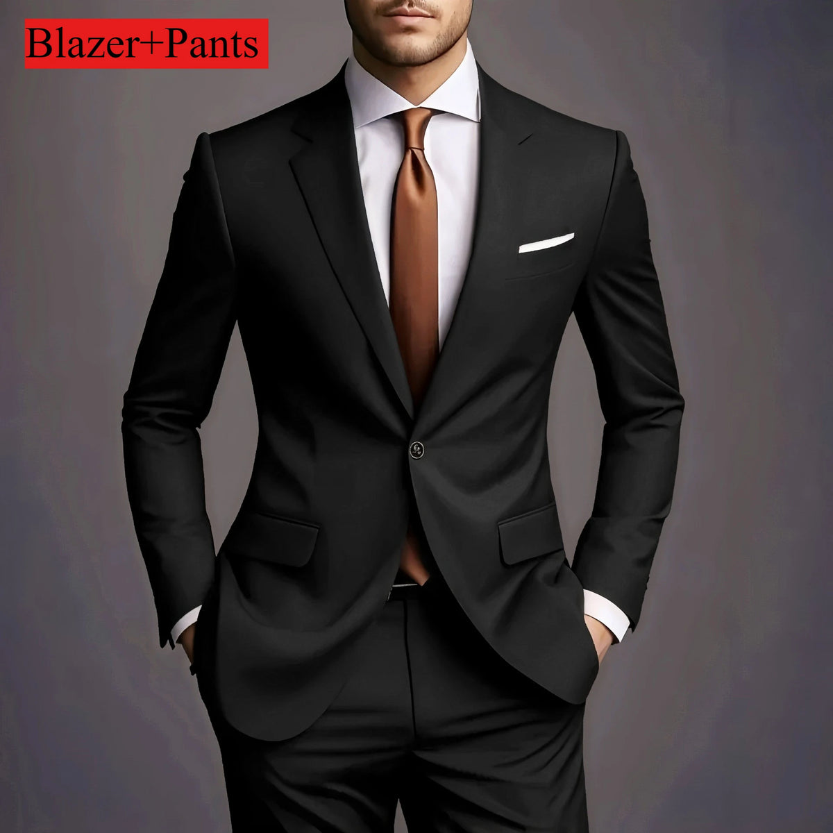 2026 Neue Luxuriöse Elegante Herrenanzüge 2-teiliges Set Modischer Koreanischer Lässiger Slim-Fit Anzug für Gesellschaft, Bräutigam und Hochzeit