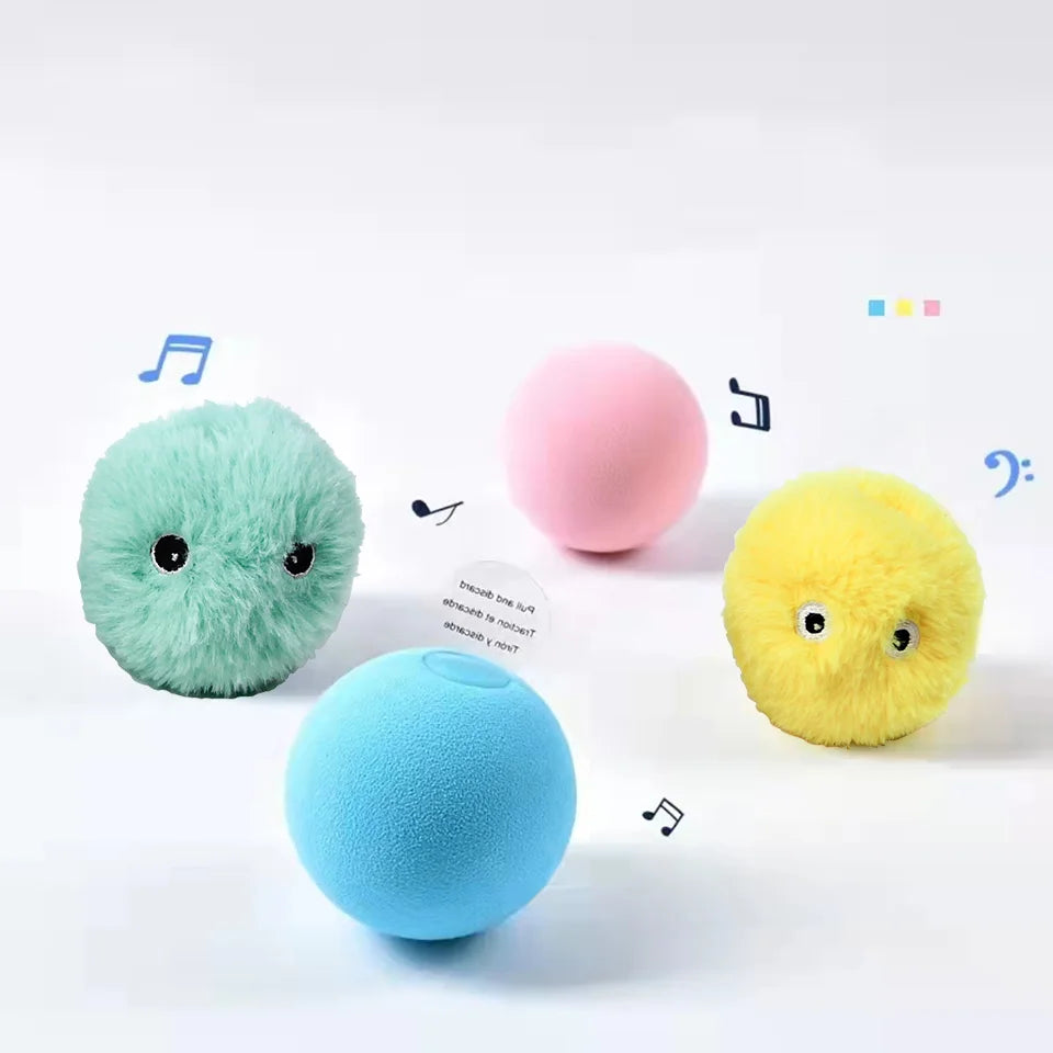 Smart Katze Spielzeug Interaktive Ball Plüsch Elektrische Katzenminze Training Spielzeug Kätzchen Touch Sounding Haustier Produkt Quietschen Spielzeug Ball Katze Supplie