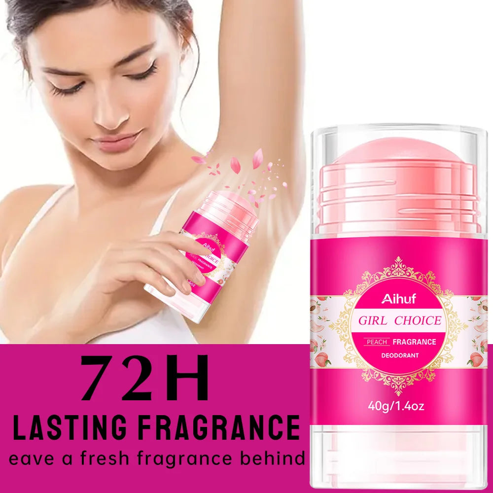 AIHUF Unisex 40g Deodorant-Stick mit Zedernholz- & Pfirsich-Duft Tragbares Dreh-Design Langanhaltend 72h Deodorant für Empfindliche Haut