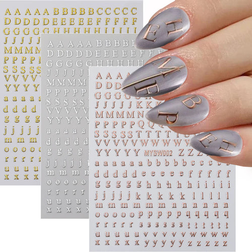 1 Stück 3D Englischer Buchstabe Nail Art Aufkleber Kleine 26 Alphabet Klebeaufkleber 10*8 cm 0-9 Nummer DIY Sliders Maniküre Dekorationen