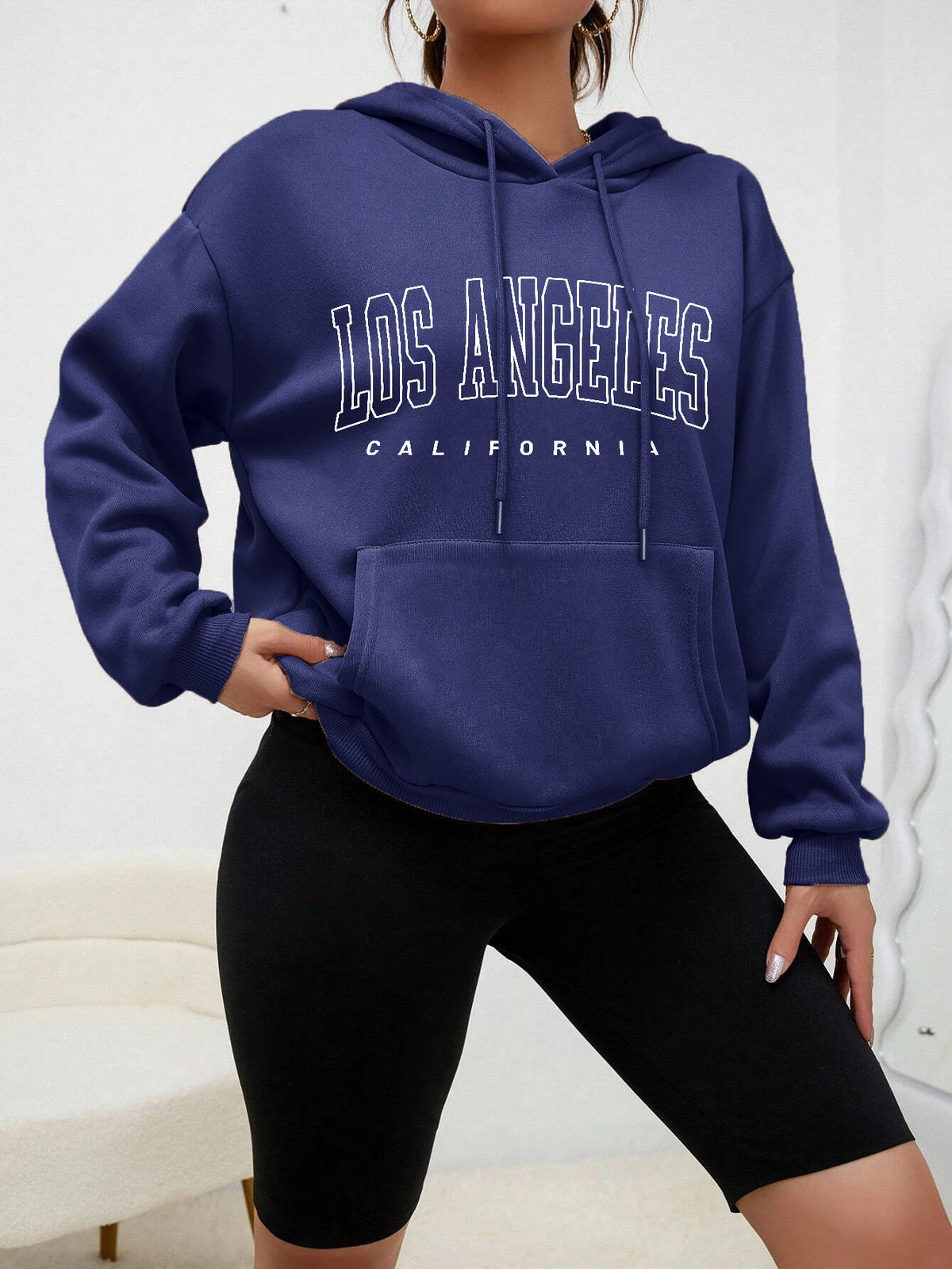 Los Angeles Kunst Brief Design Frauen Plus Größe Hoodies Amerikanischen Stil Casual Hoody Herbst Hip Hop Hoodie Frau Fleece Kleidung
