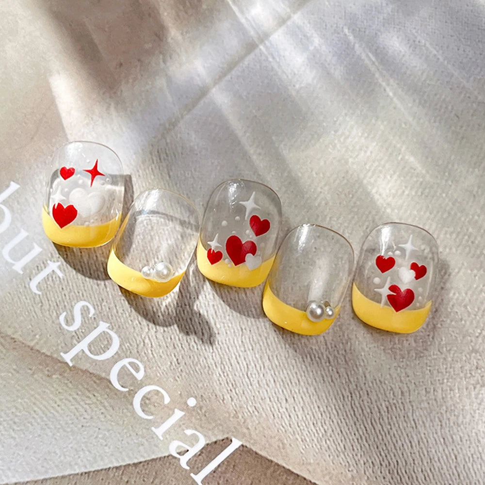 1 Stück rot kombiniertes Sternenlicht Nail Art Aufkleber Macaron Sternennacht Liebe rosa blau selbstklebende Nagelaufkleber Valentinstag Nail Art