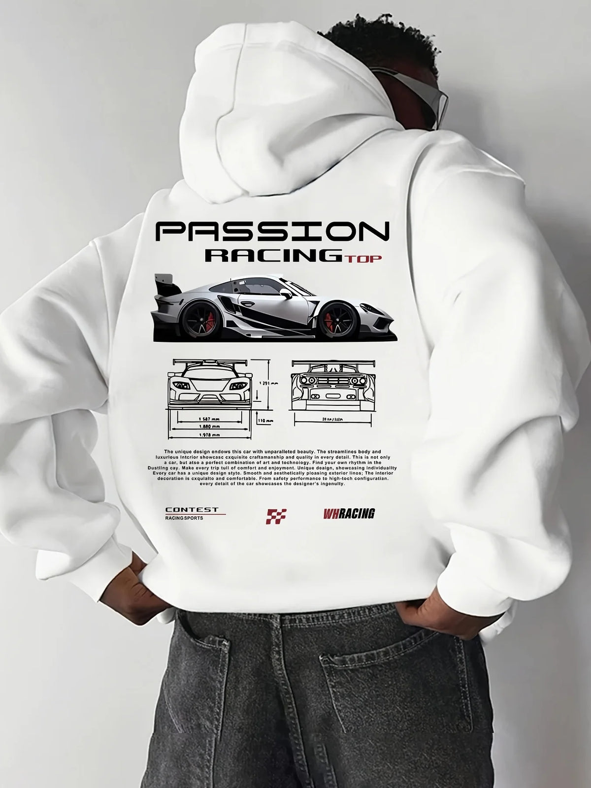 Herren Herbst/Winter Locker Sitzender und Vielseitiger Kapuzenpullover mit Buchstabendruck, Fleece, Outdoor-Warm, Street-Trend, Automuster