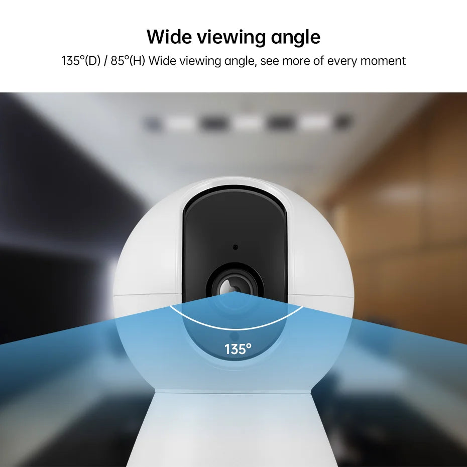 KERUI 5MP 4K WLAN-IP-Kamera Kompatibel mit Tuya Kabellose Smart Home Sicherheitskamera für Innenräume mit Menschenerkennung und Automatischer Verfolgung