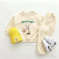 Cartoon-Print Sweatshirts+Hosen 2-teiliges Set Bedruckter Hoodie Weite Hosen Outfits für Jungen Mädchen Kleinkinder Neues Design Hoodie Weite Hosen