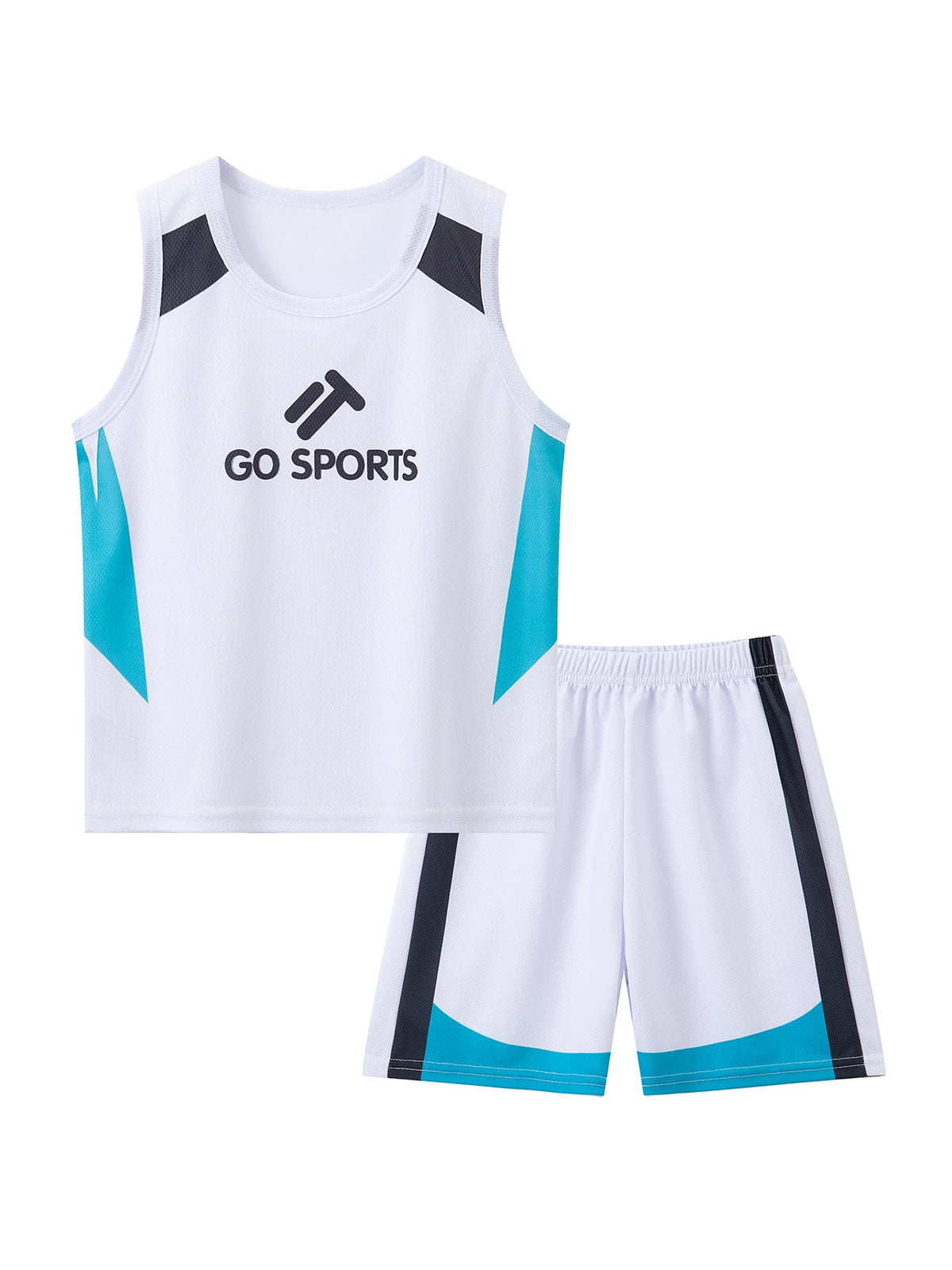 2-teiliges Sommer-Set für Kinder mit Buchstabenmuster, Weste und Shorts, lässiges Sport-Oberteil mit Rundhalsausschnitt für Jungen, farblich abgestimmte bequeme Hose