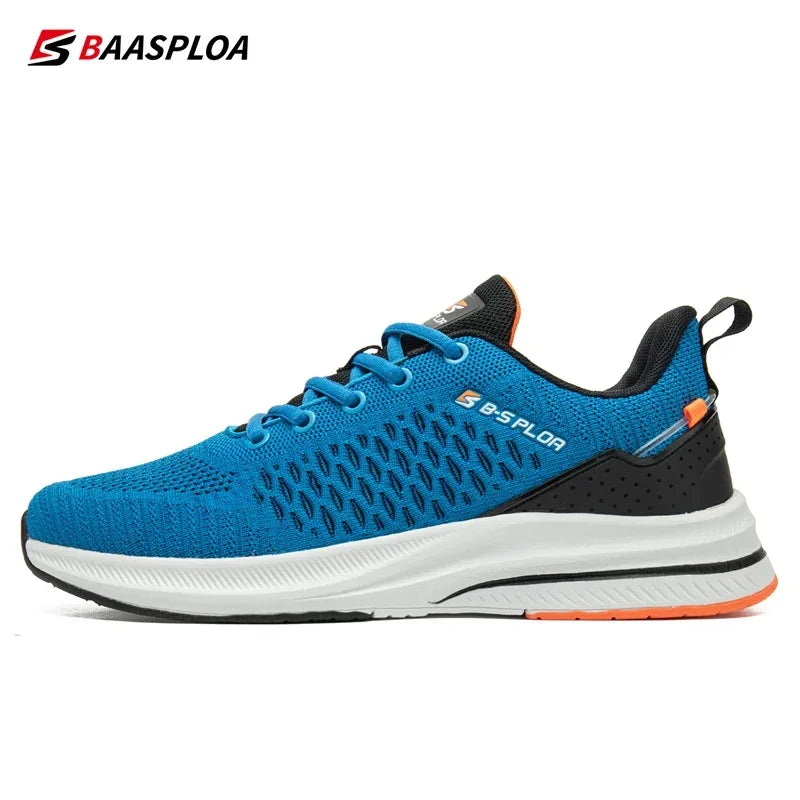 Baasploa Herren-Laufschuhe, neue atmungsaktive Mesh-Sport-Sneaker, Übergröße 41–48, klassische Freizeitschuhe für Herren, rutschfest, Outdoor-Komfort
