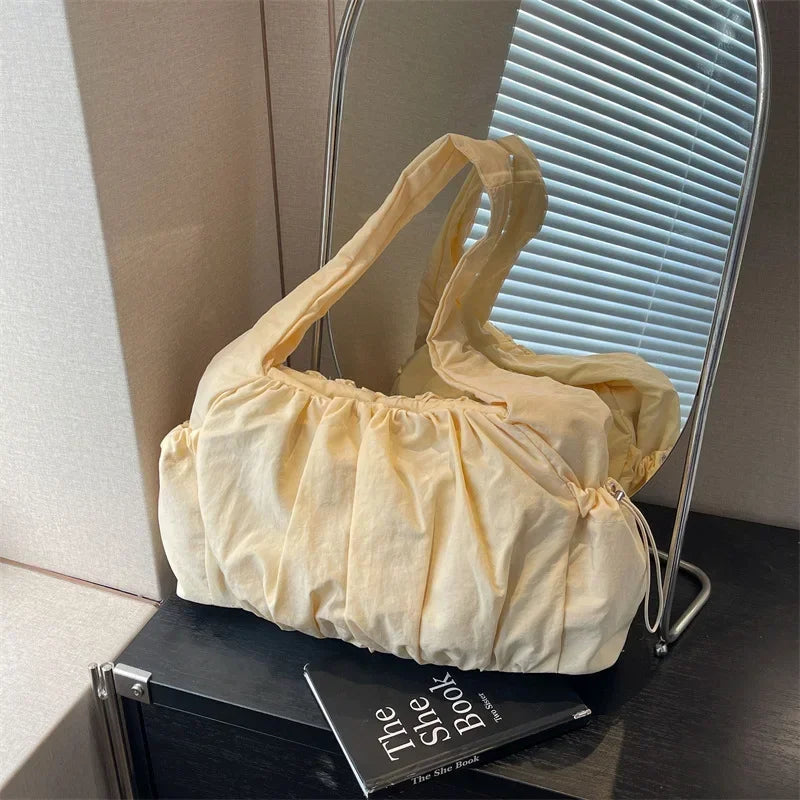 Nylon-Stofftasche für Damen, große Kapazität, Sommer, 2024, neue All-Match-Ins, One-Shoulder-College-Studenten-Klassentasche, Damen-Handtasche