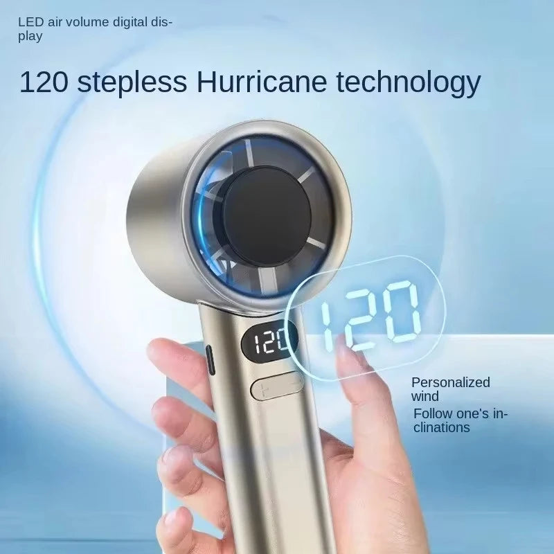 Lenovo Mini-Handventilator, 120 Geschwindigkeiten, tragbare, blattlose Tischventilatoren, wiederaufladbar, sofortige Kühlung mit Eismodus, für Männer und Frauen, neu