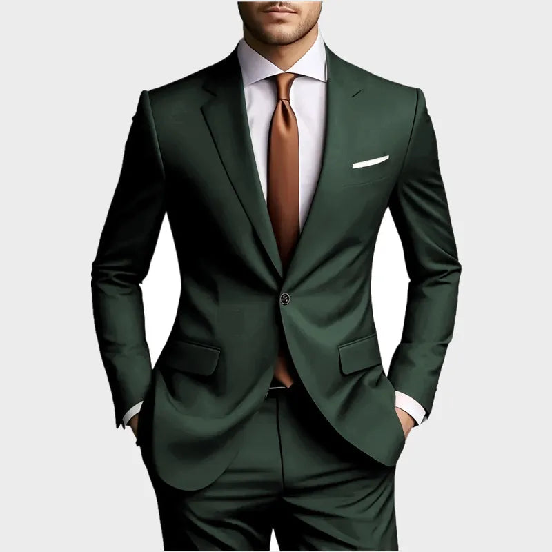 2026 Neue Luxuriöse Elegante Herrenanzüge 2-teiliges Set Modischer Koreanischer Lässiger Slim-Fit Anzug für Gesellschaft, Bräutigam und Hochzeit