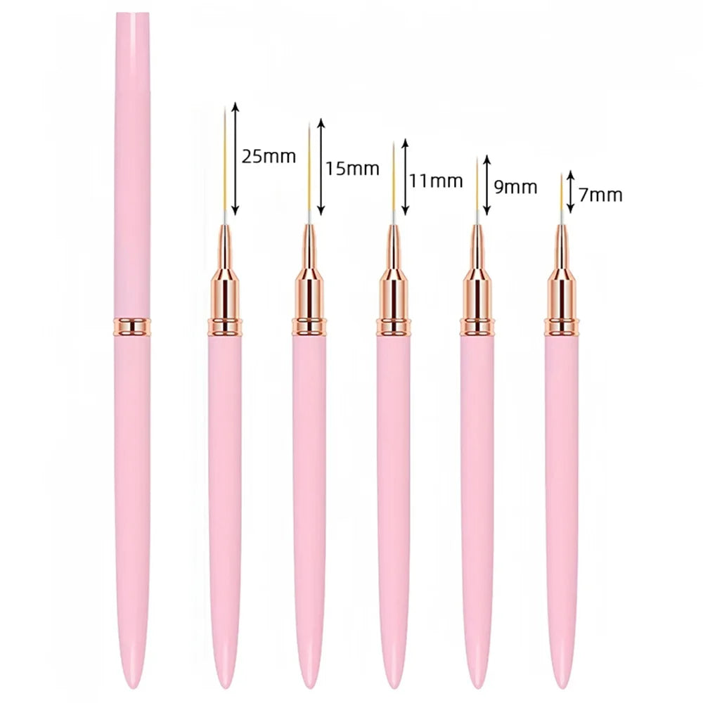 Nagelpinselstift 5 teile/satz Nail Art Liner Pinsel Set Längliche Streifen Zeichnung Professionell