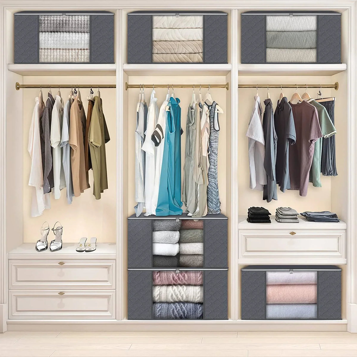 1/3pc Große Kapazität Kleidung Lagerung Tasche Faltbare Decke Lagerung Taschen Lagerung Container für Die Organisation Schlafzimmer Schrank Kleidung