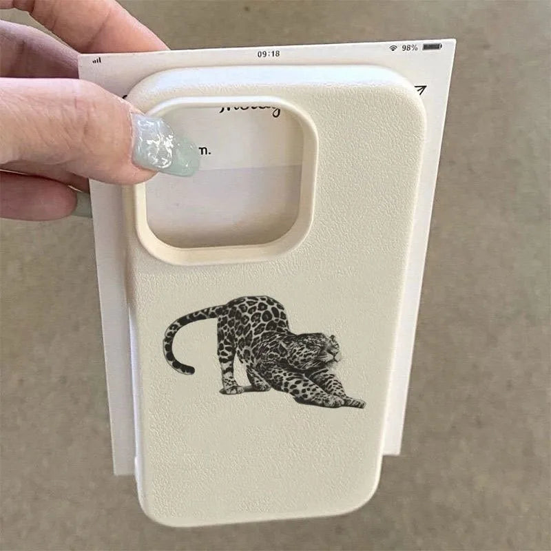 Für iPhone 17 16 15 14 13 12 11 Pro Max Hülle Panther Leopard Animal Print Design Cover für iPhone XS XR X 16E 16 Plus Air Fundas