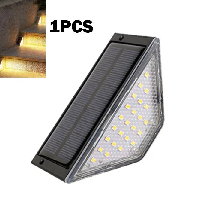 Solar-Stufenleuchten für den Außenbereich, wasserdicht, automatisches Ein- und Ausschalten, Solarlampe für Treppen, Terrasse, Hof, Veranda, Haustür, Gehweg, Dekoration