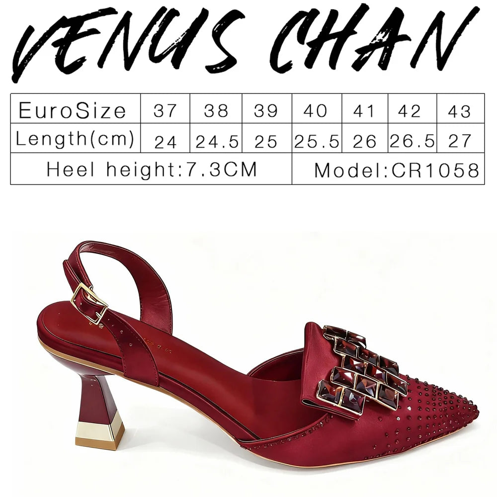 2026 Elegante Italienische Strass-Verzierte Spitze High Heels - Schicke Damenschuhe für Jeden Anlass