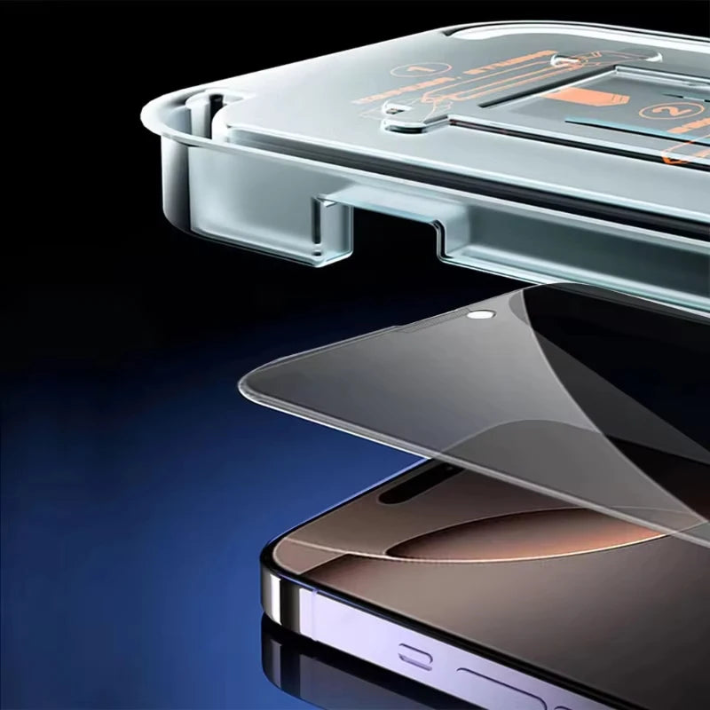 1-3 Stück Staubfreie Installation Sichtschutz-Displayschutzfolien für iPhone 18 Pro Max 17 16 14 11 12 13 15 7 8 Plus Mini XR XS Max Glas