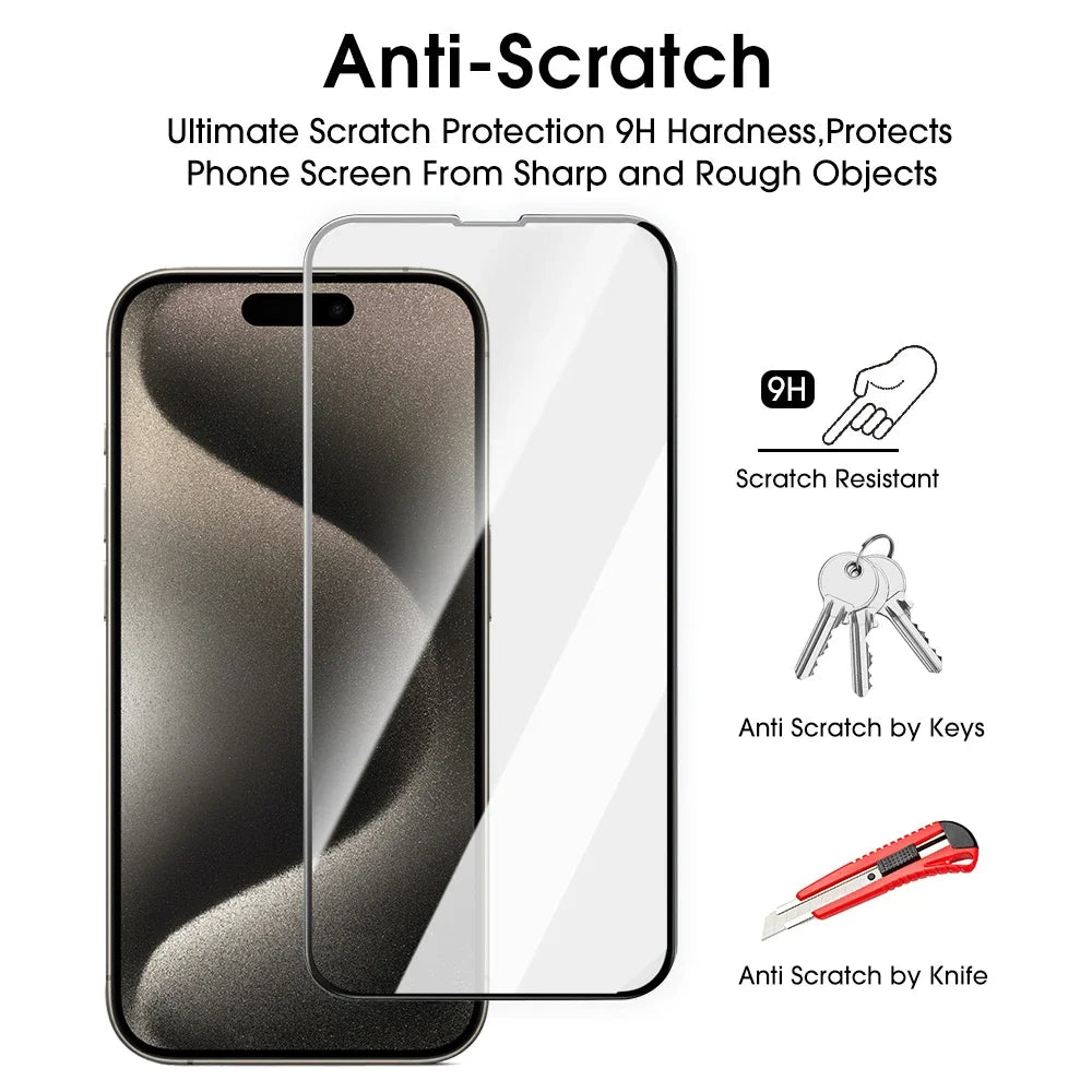 1-4PCS Vollbildschutz Gehärtetes Glas Für iPhone 16/16Plus/16Pro Max Zubehör Klare Anti-Scratch-Glas Filme