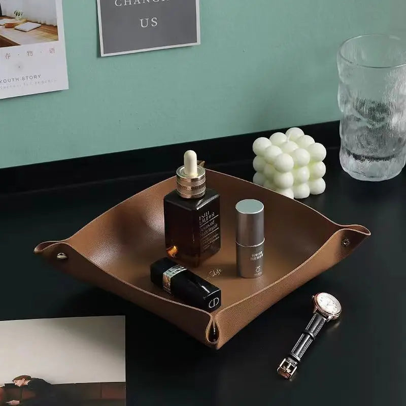 Wohnzimmer Eingang Schlüssel Aufbewahrungsbox Leder Desktop Kosmetik Aufbewahrungsbox Diverse europäische Tablett Aufbewahrungsbox