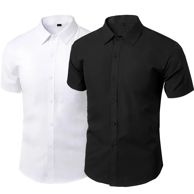 Herren-Langarm-Freizeithemd im koreanischen Stil, Business-formelles Slim-Fit-Hemd in weißer Farbe für Frühling und Herbst