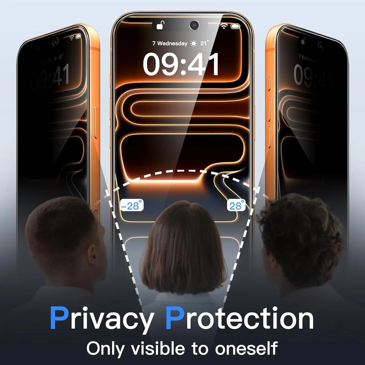 2 Stück Anti-Spionage Displayschutzfolie für iPhone 11 12 13 14 15 16 17 Pro Max 14 15 16 Plus 16e 17 Air 17e Gehärtetes Glas Sichtschutzfolie