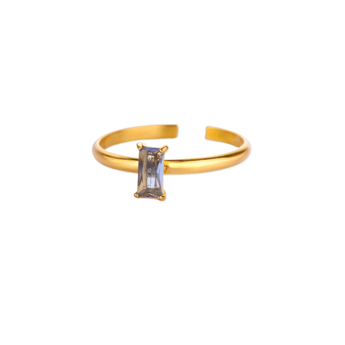 Edelstahl-Geburtsstein-Ringe für Frauen, goldfarben, Zirkon-Geburtsstein-Öffnungsring, minimalistischer Weihnachts- und Geburtstagsschmuck, Geschenk