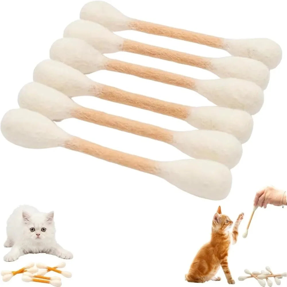 6er-Set Filz-Baumwollstäbchen für Katzen: Leichte, weiche interaktive Kick-Sticks zum Kauen, Zahnreinigung und als riesige interaktive Spielzeuge für Katzen