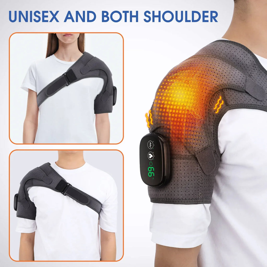 Elektrische Heizung Schulter Massage Zurück Schulter Brace Schulter Unterstützung Einstellbare Led Heiße Kompresse Heizung Gürtel