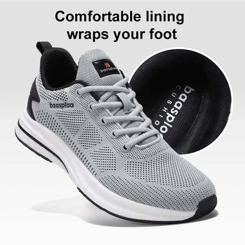 Baasploa Laufschuhe männer Neue Lässige Leichte Designer Mesh Turnschuhe Männlichen Outdoor Atmungsaktive Lace-Up Sport Wanderschuhe