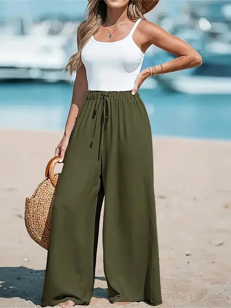 Damen 2026 Mode Kordelzug Weite Hosen Locker Sitzende Freizeithosen Bequeme Lockere Hosen Herbst Winter Damenmode