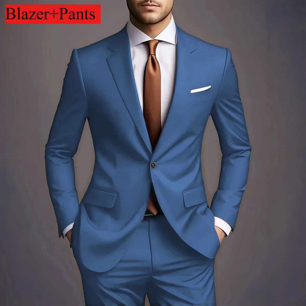 2026 Neue Luxuriöse Elegante Herrenanzüge 2-teiliges Set Modischer Koreanischer Lässiger Slim-Fit Anzug für Gesellschaft, Bräutigam und Hochzeit