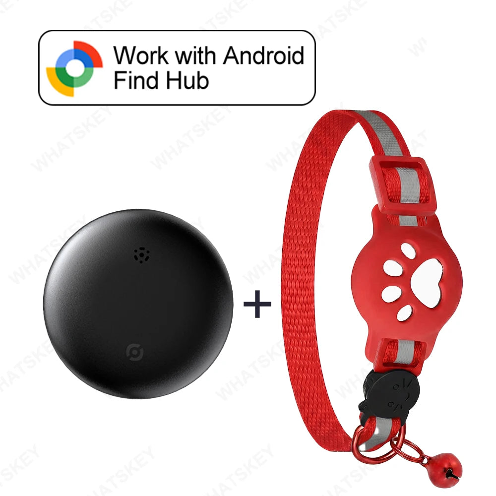 Verstellbares Haustier-Halsband mit GPS-Tracker, Google Find My Android Finder, Ortungsgerät-Set, Haustierzubehör, Elektronische Geräte für Katzen und Haustiere