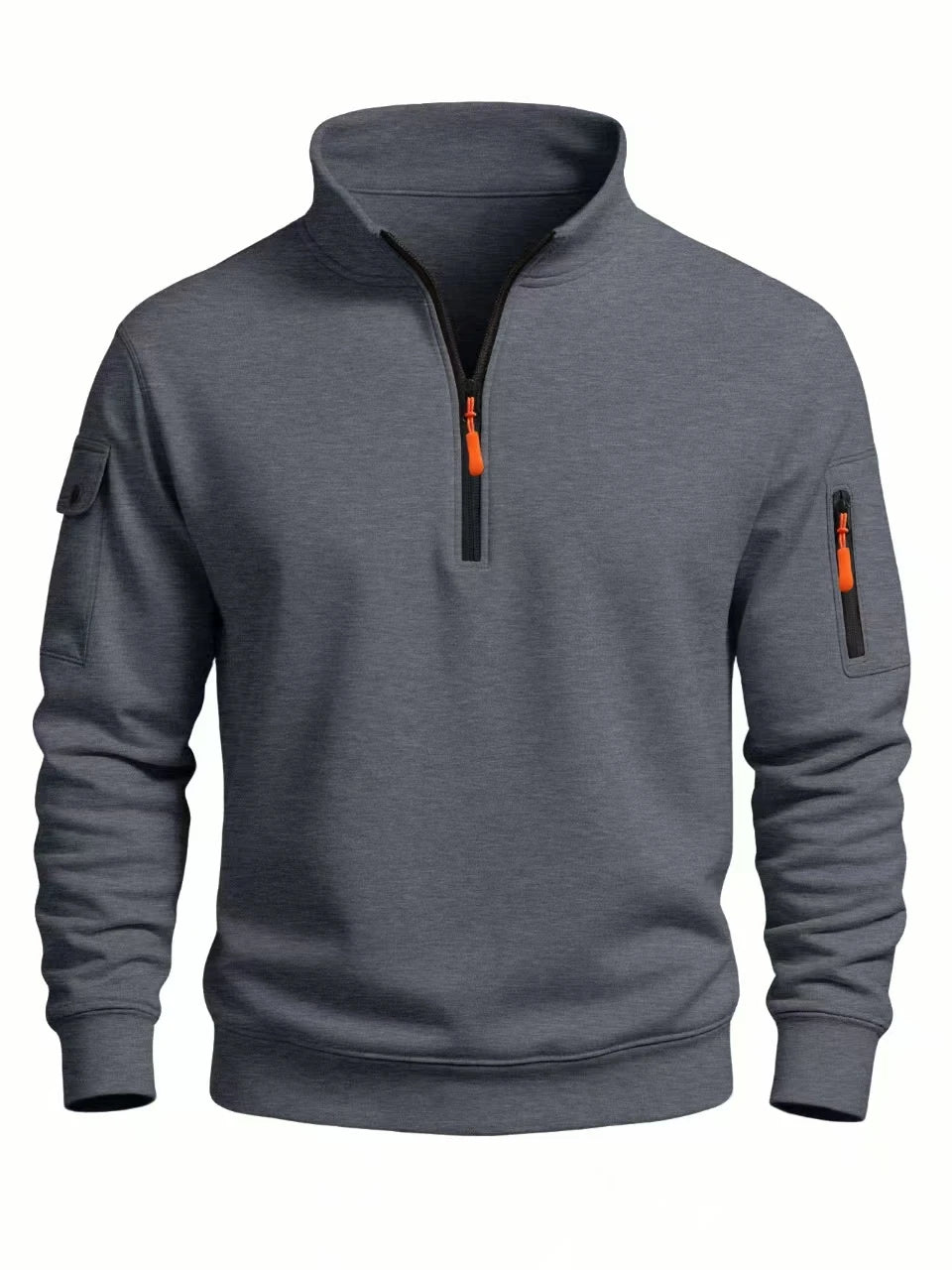 Herren-Sweatshirt 2025, Herbst und Winter, neues lässiges, sportliches, langärmliges, hochgeschlossenes, winddichtes Oberteil mit halbem Reißverschluss
