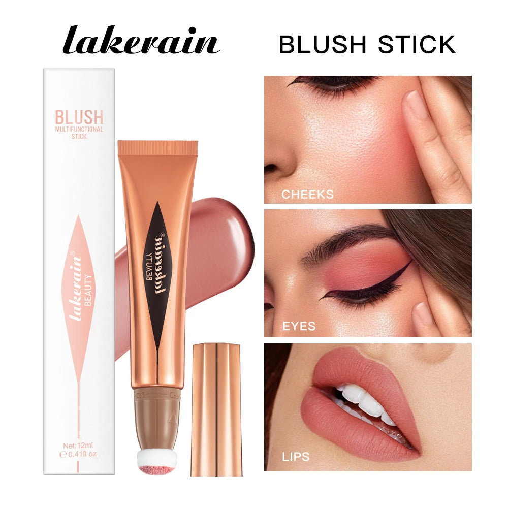 Beauty Blush Wand Easy Liquid Blush Gesichtsrouge Natürliche Creme Wangentönung Erhellen Sie die Augen Highlight Contour Stick Schwammkopf