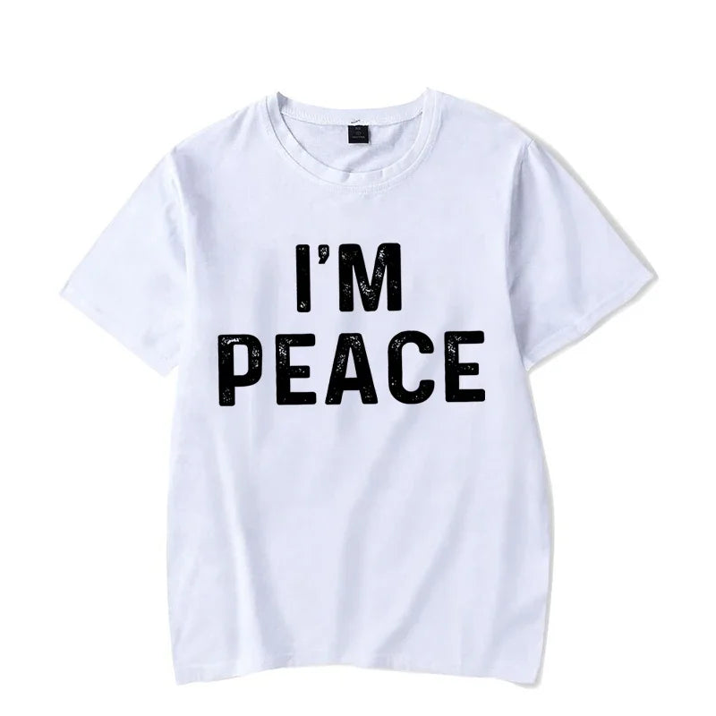Paar T-shirt Ich bin Frieden/Ich komme in Frieden Gedruckt Kleidung Liebhaber T-shirt Sommer Mode Kurzarm T-shirts Marke Frauen paar Top