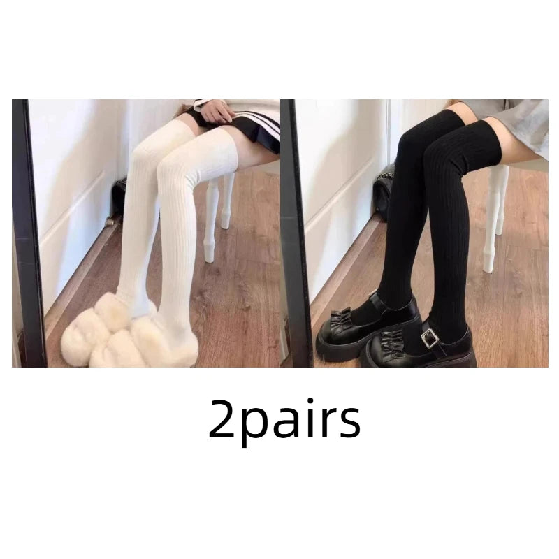 Neue Winter Einfarbig Oberschenkel Hohe Strümpfe Frauen Trendy Casual Über Das Knie Weibliche Lange Socke Thermische Warme Baumwolle Rohr Leggings