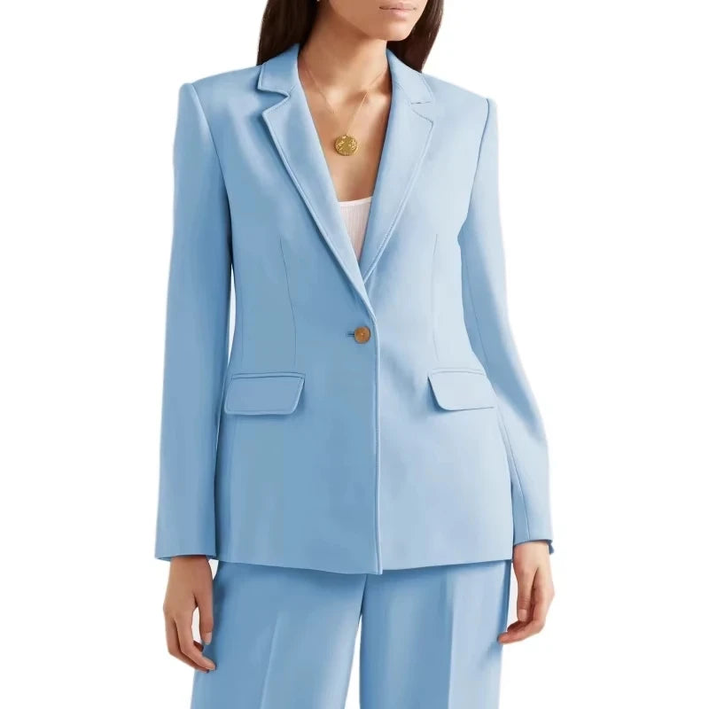 Rosa Damenanzug, 2-teilig, luxuriös, einfarbig, formell, lässig, für Hochzeit, Bankett, Arbeit, Büro, Set, Jacke mit Hose