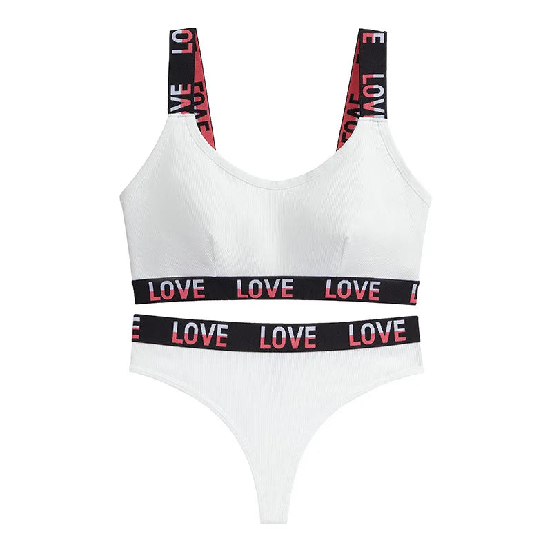 CINOON Sexy Push-Up-Oberteile-Set, Höschen mit niedriger Taille, kabellose Damenunterwäsche, Sport-BH-Set aus Baumwolle, rückenfreies Bralette-Dessous