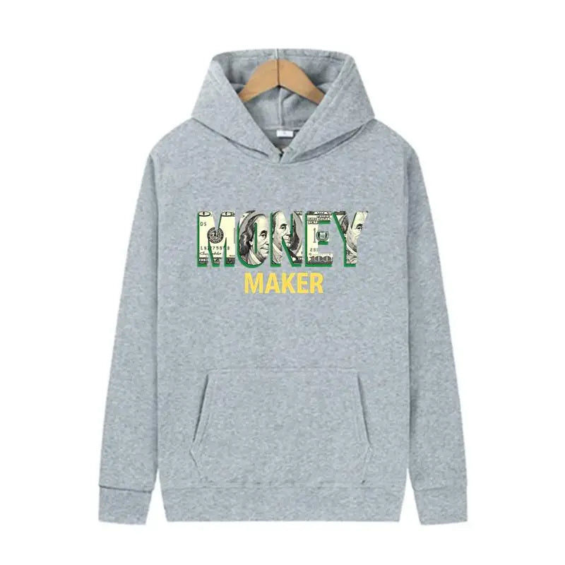 Männlicher Kapuzenpullover, modische Hip-Hop-Kleidung, Straße, Allgleiches, Taschenpullover, Gelddruck, Herren-Kapuzenpullover, Frühling und Herbst, tägliches Spiel und Tragen