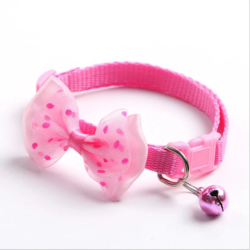 Modisches Schleifenhalsband für Hunde und Katzen, weiches und bequemes Haustierzubehör-Set mit Glocke, universelles Halsband für Katzen und Hunde.