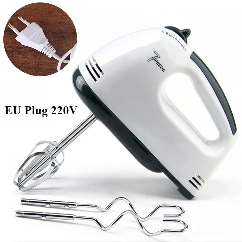 Handgehaltener elektrischer Schneebesen, automatischer Haushaltsmixer, handgehaltener Lebensmittel-, Kuchen-, Brot- und Teigmischer, Crememixer mit 7 Geschwindigkeiten