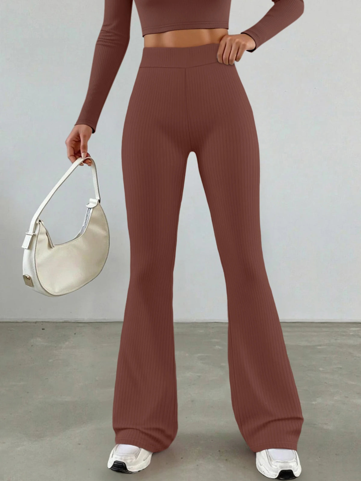 Einfarbige, hoch taillierte Hose mit geradem Bein für Damen, schlankmachende, drapierte Hose für Frühling und Herbst, vielseitige, lässige Pendelhose