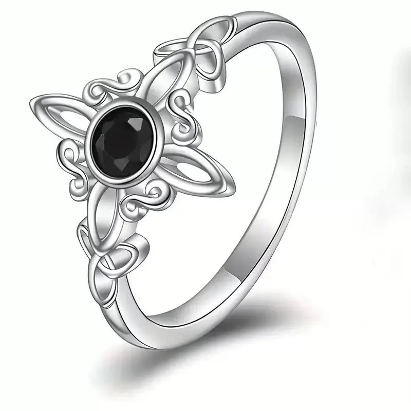 925 Sterling Silber Magic Knot Schwarz Zirkon Schöne Ringe Für Frauen, Verlobung, Hochzeit Weibliche Vintage Luxus Schmuck Zubehör