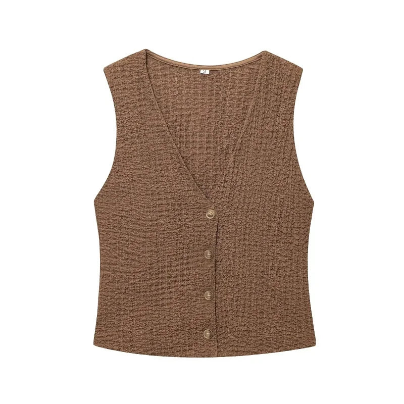 MUJER Damen-Hosen-Sets, strukturierte Hosen-Sets mit hoher Taille für Damen, 2-teilig, ärmellose Weste, Damen-Outfit, Damen-Sets, Damenanzüge