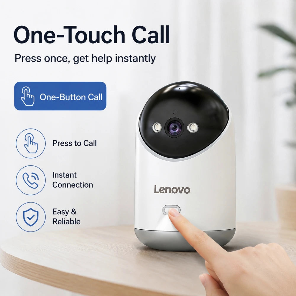 Lenovo 3K HD Indoor PTZ WLAN-Sicherheitskamera mit Auto-Tracking, Zwei-Wege-Audio, Farbnachtsicht und 360°-Ansicht °   Drahtloser Babyphone mit Schwenk- und Neigefunktion