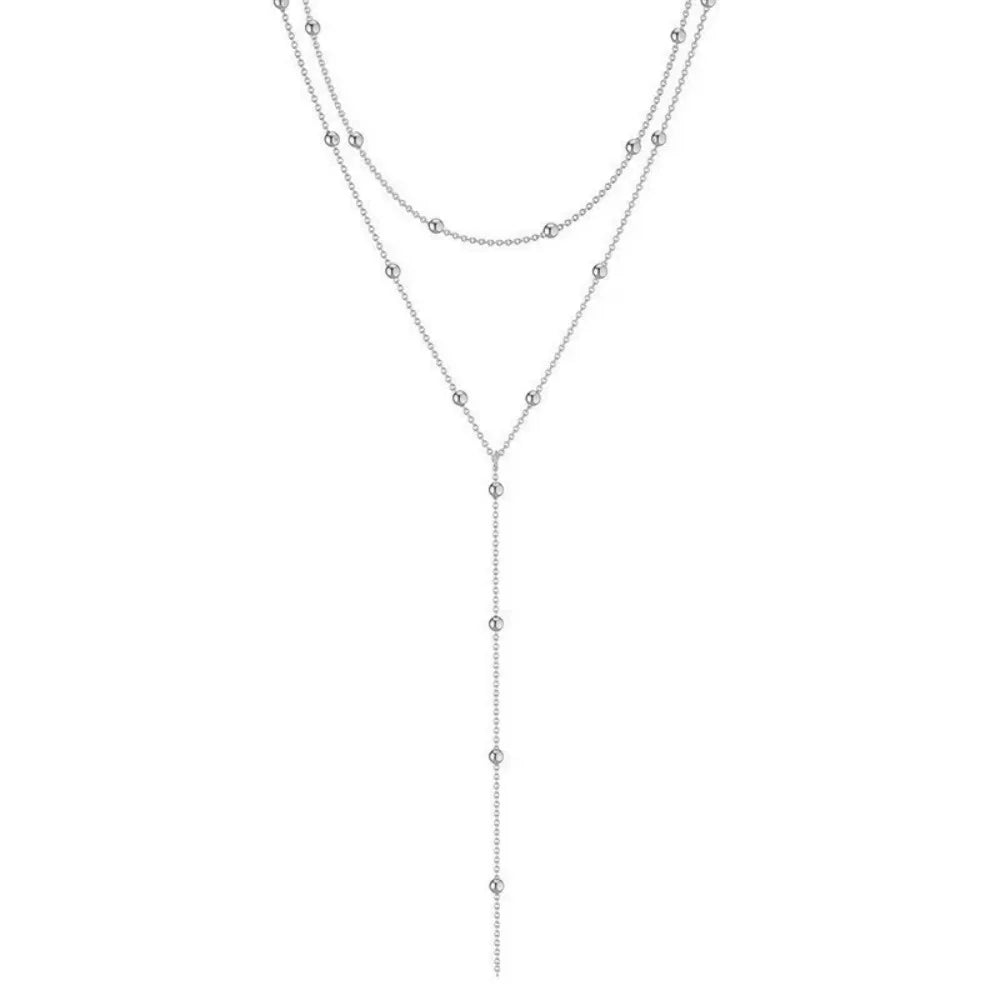 Neue vergoldete Lariat-Halskette für Frauen, doppelt lieferbar, lange Kette, Tropfen-Anhänger, Halsband, Modeschmuck, Accessoires, Geschenke