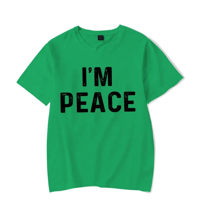 Paar T-shirt Ich bin Frieden/Ich komme in Frieden Gedruckt Kleidung Liebhaber T-shirt Sommer Mode Kurzarm T-shirts Marke Frauen paar Top