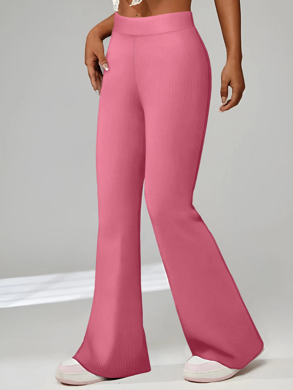 Damen ausgestellte Hosen einfarbig lässig Damen Hosen sexy schlanke Mode Hosen hohe Taille einfache Femle Hosen
